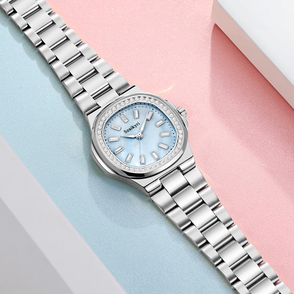 Szaikyri Elegant Watch for Women with Crystal Accented Solid - Szaikyri Official Imagery - 5