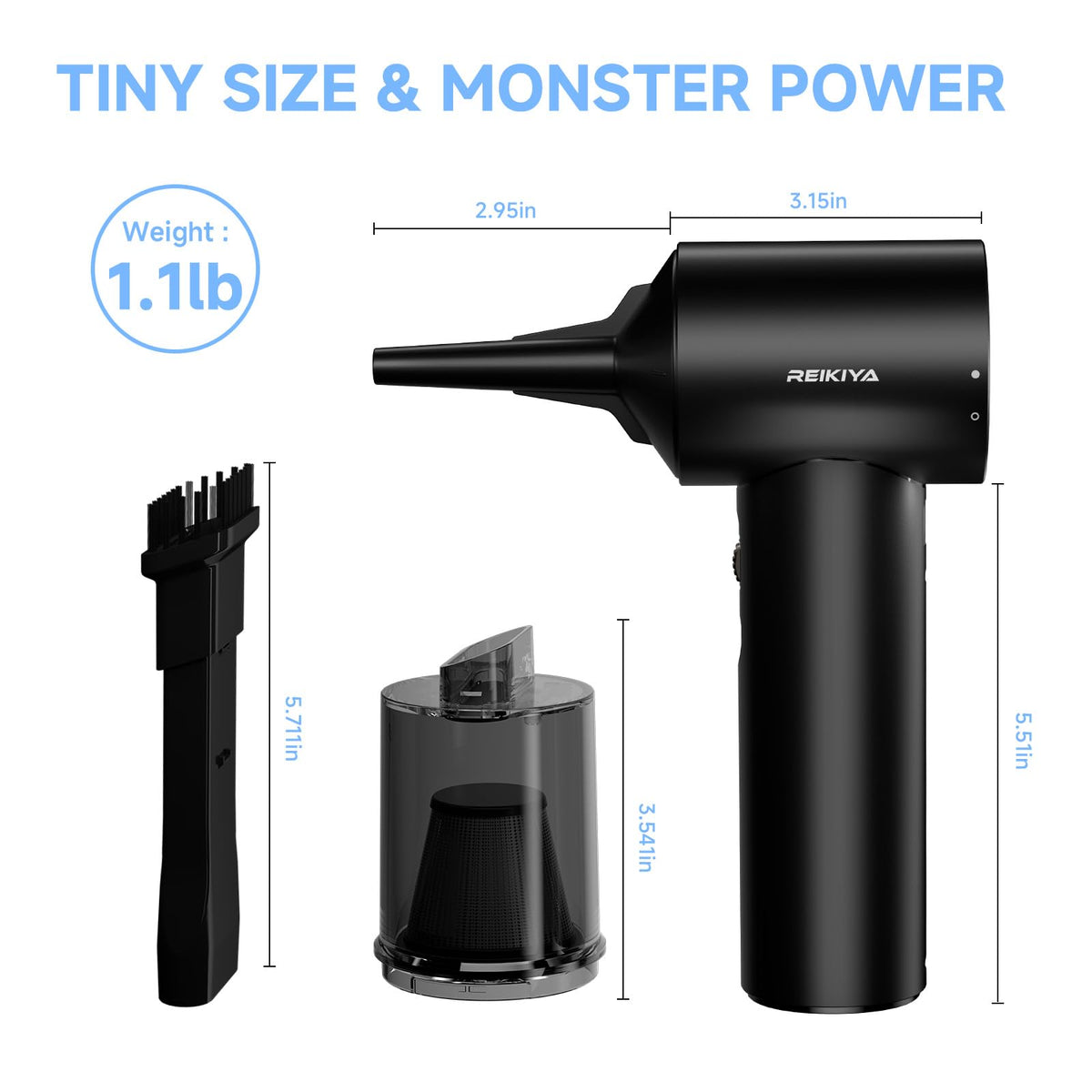 Computer Keyboard Cleaner Portable Vacuum and Compressed Air - REIKIYA Official Imagery - 4