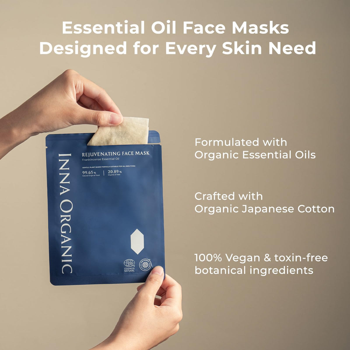 Organic Sheet Mask Set Non Toxic Clean Beauty Skin Care for - INNA ORGANIC Official Imagery - 6