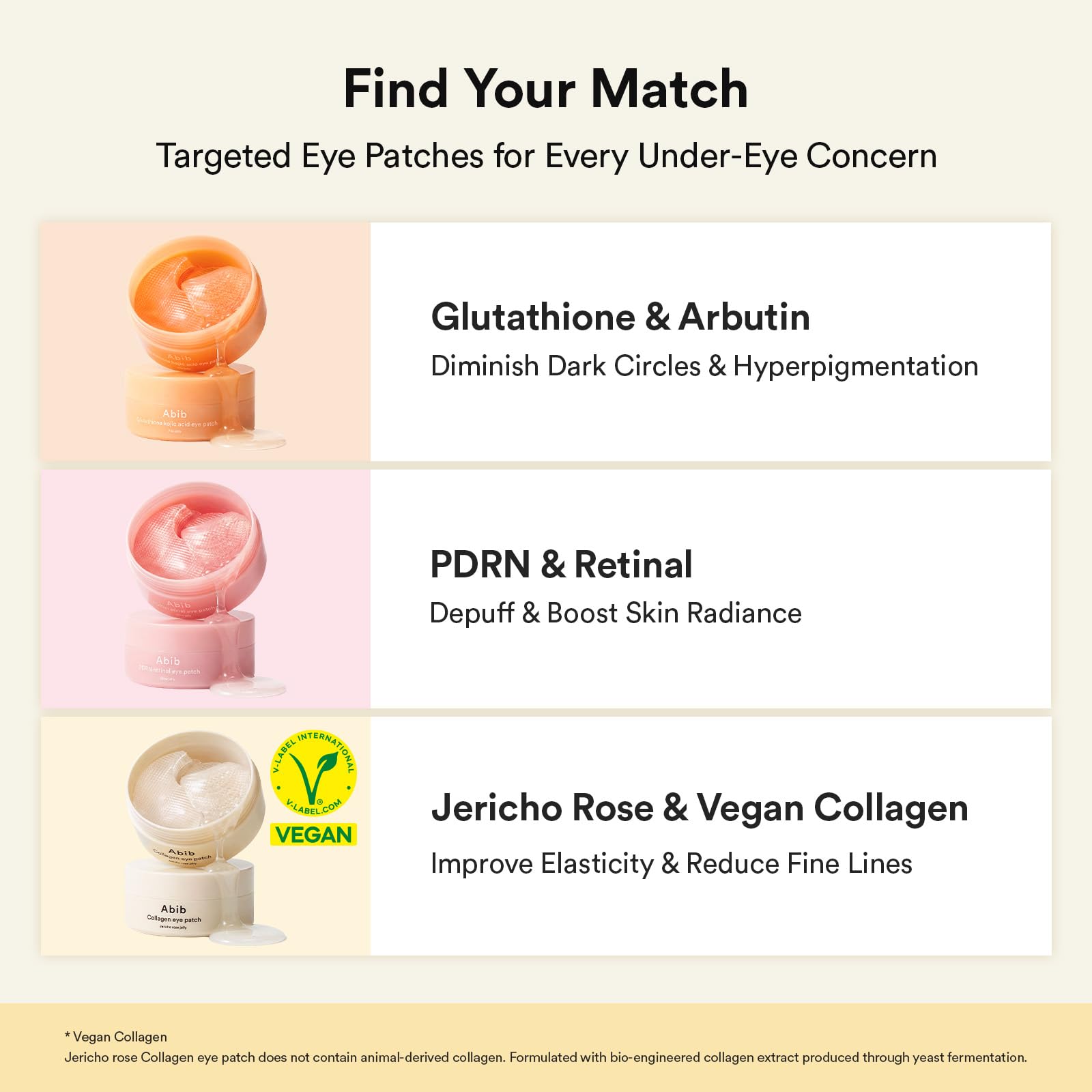 Abib Vegan Collagen Eye Patches for Wrinkles &amp; Fine Line - Abib