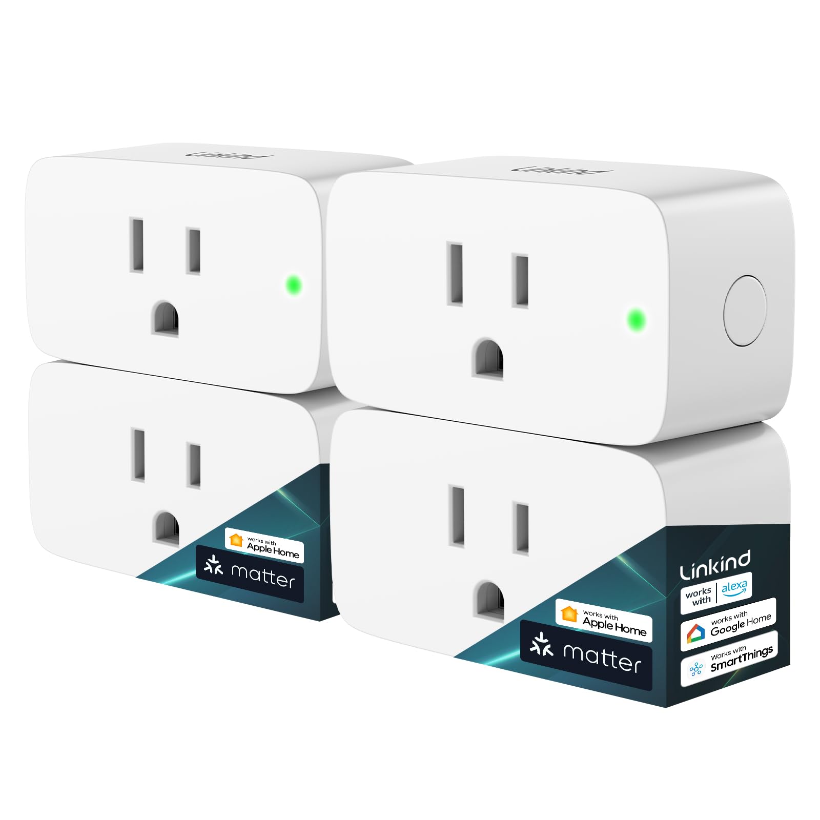 Linkind Matter Smart Plug, Work with Apple Home, Alexa, Siri, Goo - Linkind Official Product View 2