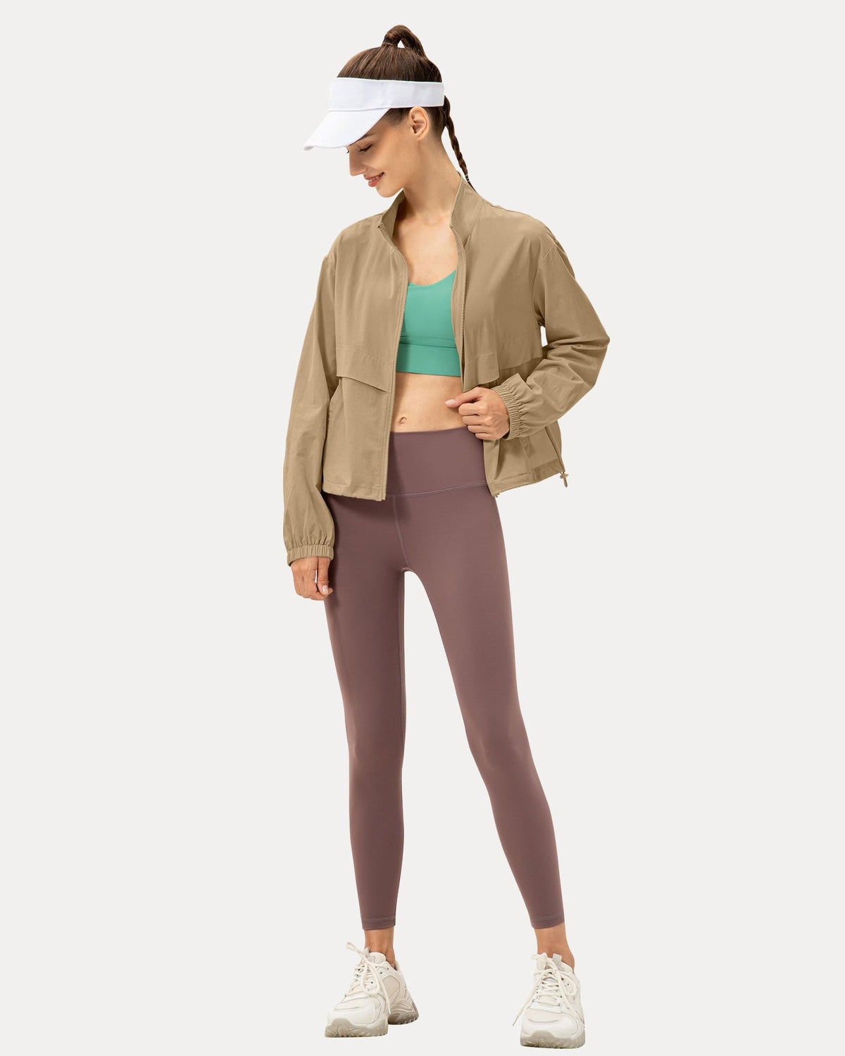 Women s Lightweight Zip Up Athletic Jacket Stand Collar - Locachy Official Imagery - 7