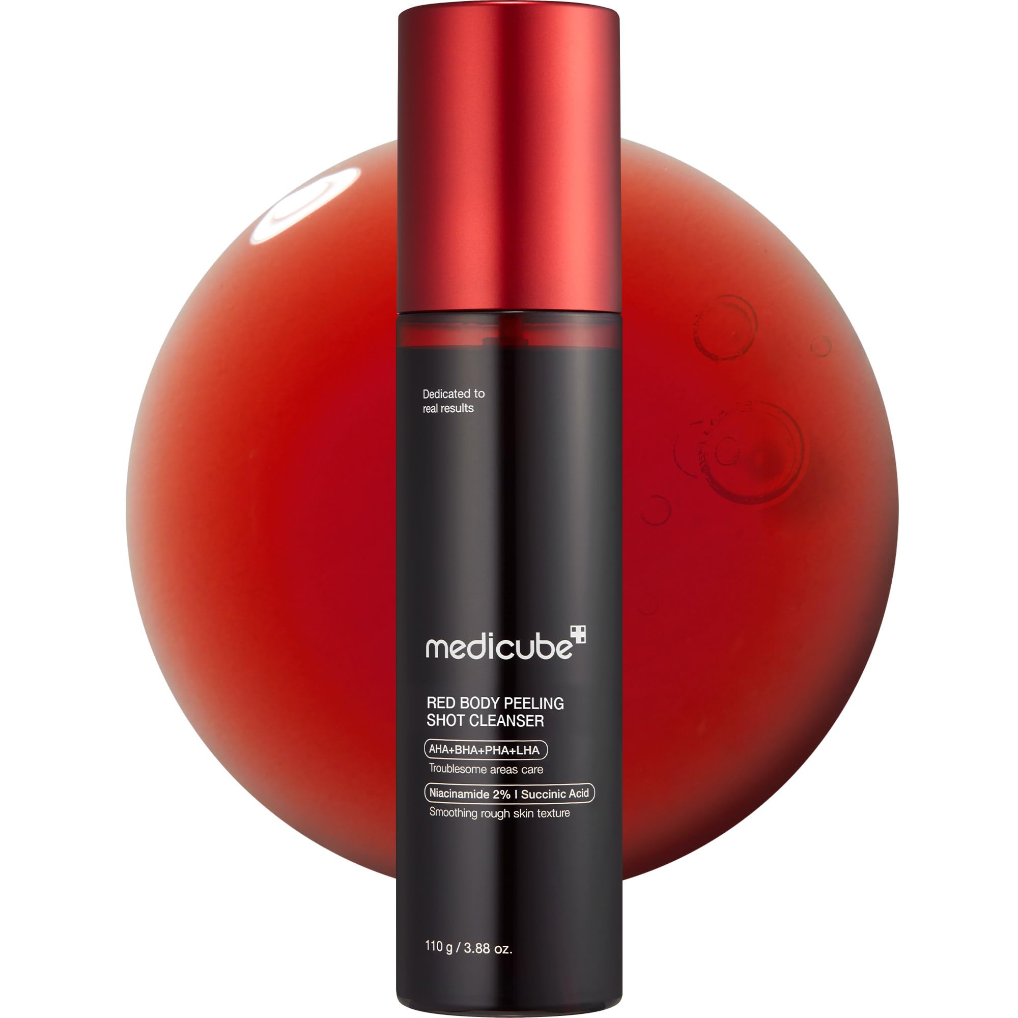 medicube Red Body Peeling Shot - AHA & BHA Exfoliating Body - Product Imagery