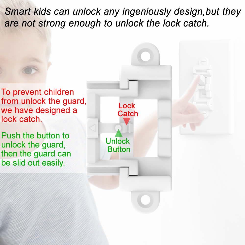 WISEFAM Light Switch Guard 4PK, Child Proof Toggle Cover, Keeps L - WISEFAM Official Product View 5