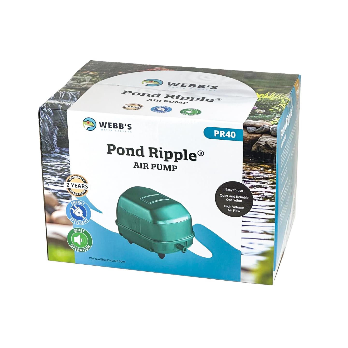 Webb's Water Gardens Webb's Pond Ripple Air Pump PR40, Aerate Pon - Webb's Water Gardens Official Product View 5