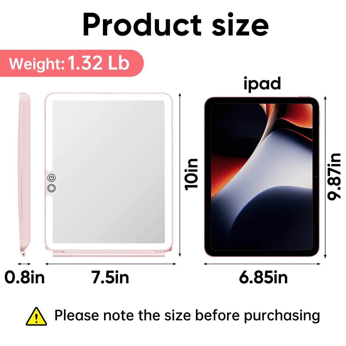 FUNTOUCH 2500mAh Large Rechargeable Travel Makeup Mirror - FUNTOUCH Official Imagery - 3