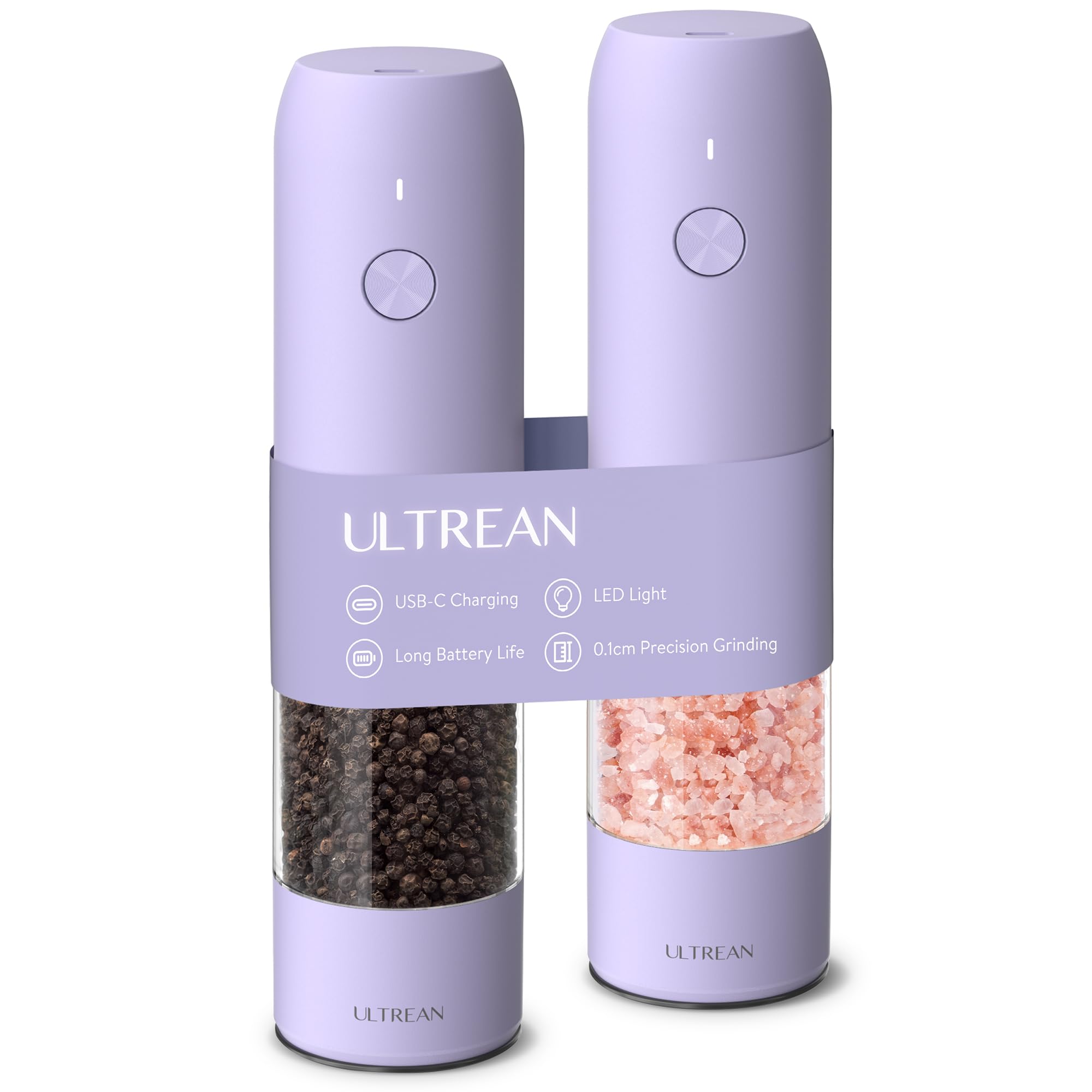 Ultrean Pepper Grinder, Rechargeable Salt and Pepper Grinder - Product Imagery