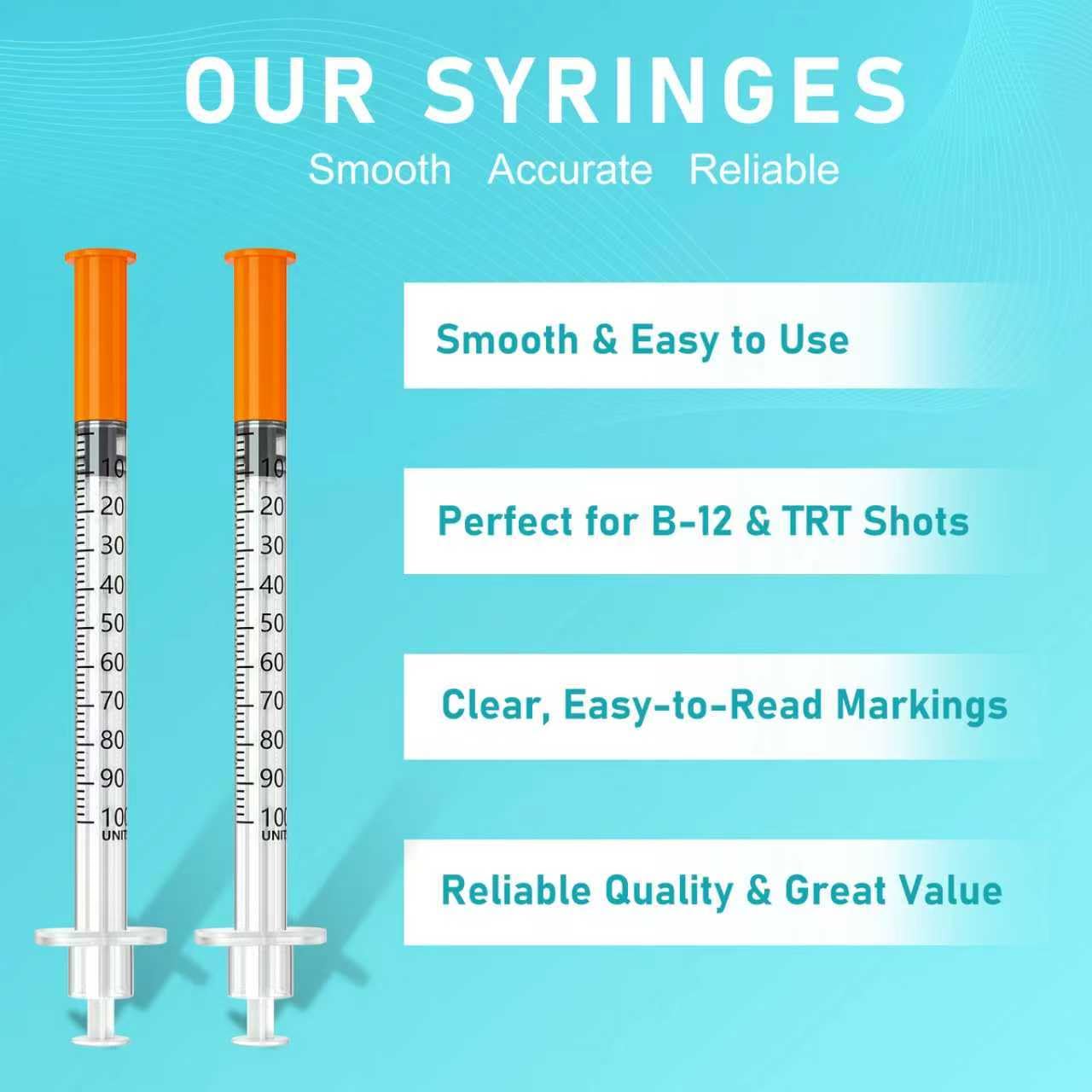 Erlest Jeringa, 1ml 30G 5/16"   Syring, Pack of 100 - Erlest Official Product View 2