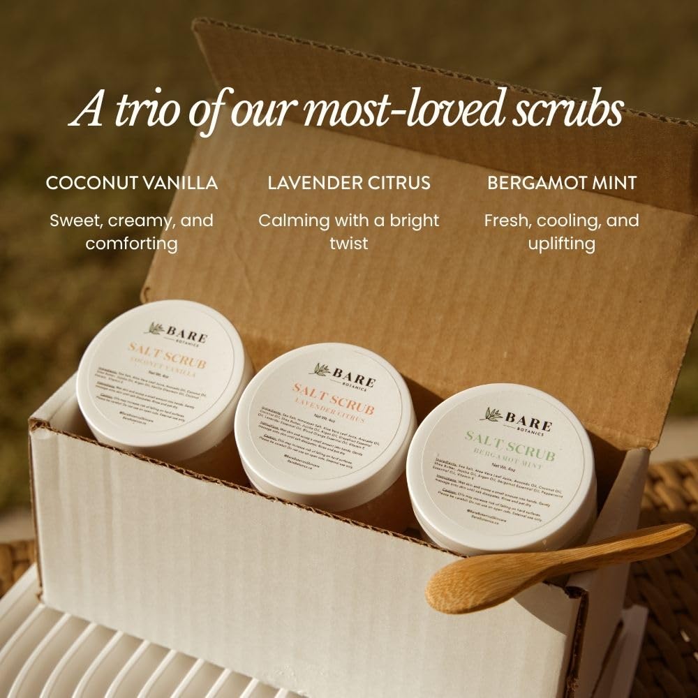 Bare Botanics 3 Piece Sea Salt Body Scrub Gift Set Natural - BARE BOTANICS Official Imagery - 5