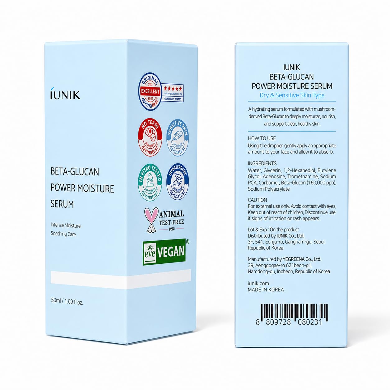 IUNIK Beta-Glucan Power Moisture Serum - IUNIK
