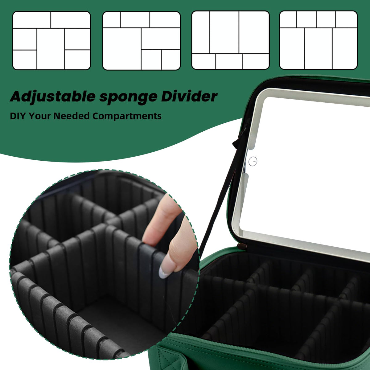 Makeup Bag with 10x Mirror Portability Cosmetic Case - SUILU Official Imagery - 5
