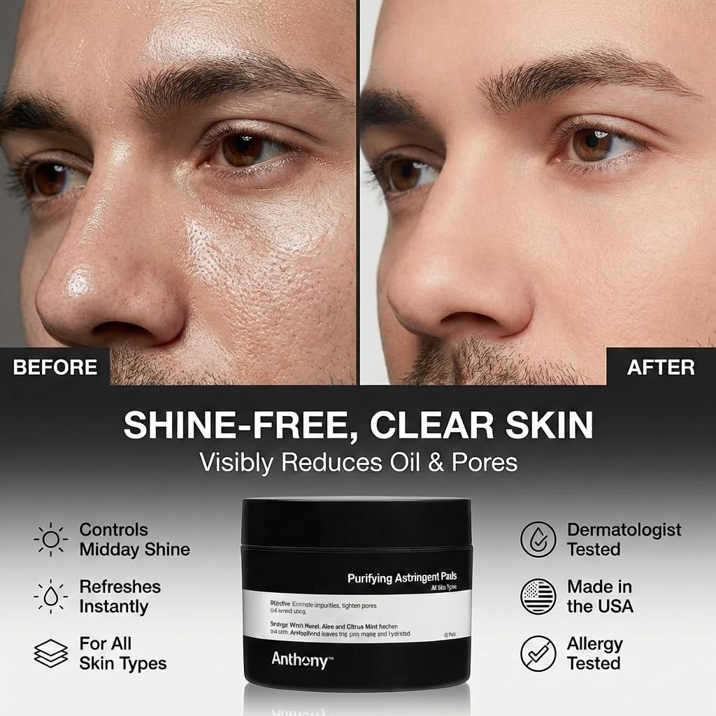 Anthony Witch Hazel Pads Pore Cleaner, 60 Count - Anthony Official Product View 2