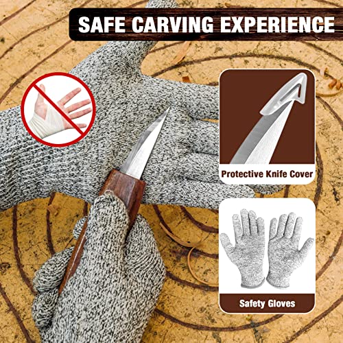 Wood Carving Kit, 23pcs Wood Carving Tools with 4 Wood Carving - Product Imagery