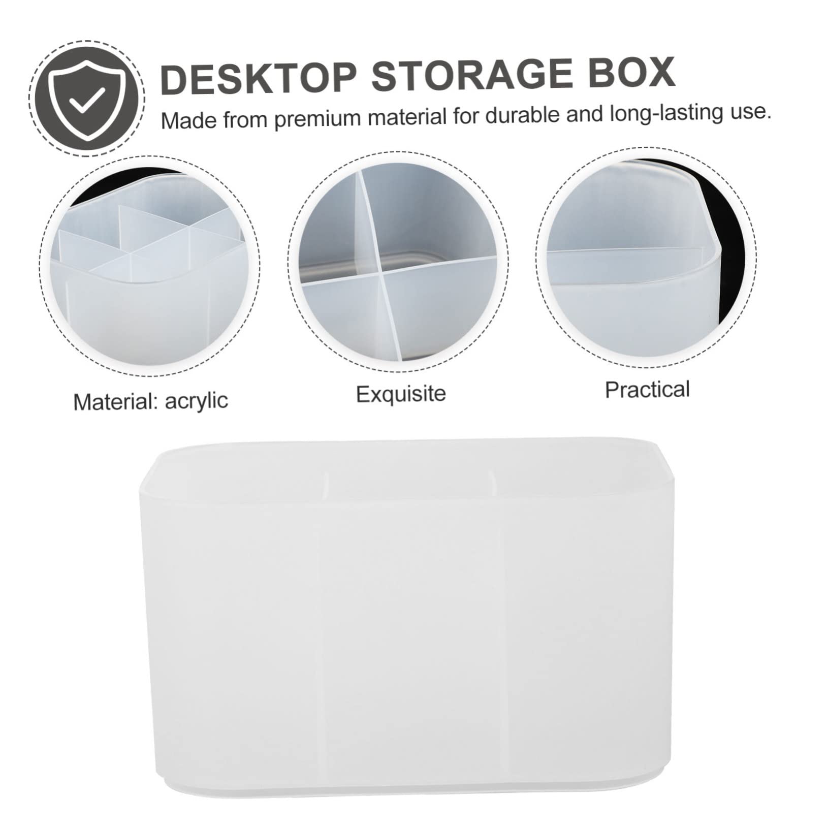 PAMINGONO Nail Art Tools Box Desktop Storage Box for Nail Art Pens Brush Decor 6 Slots in White