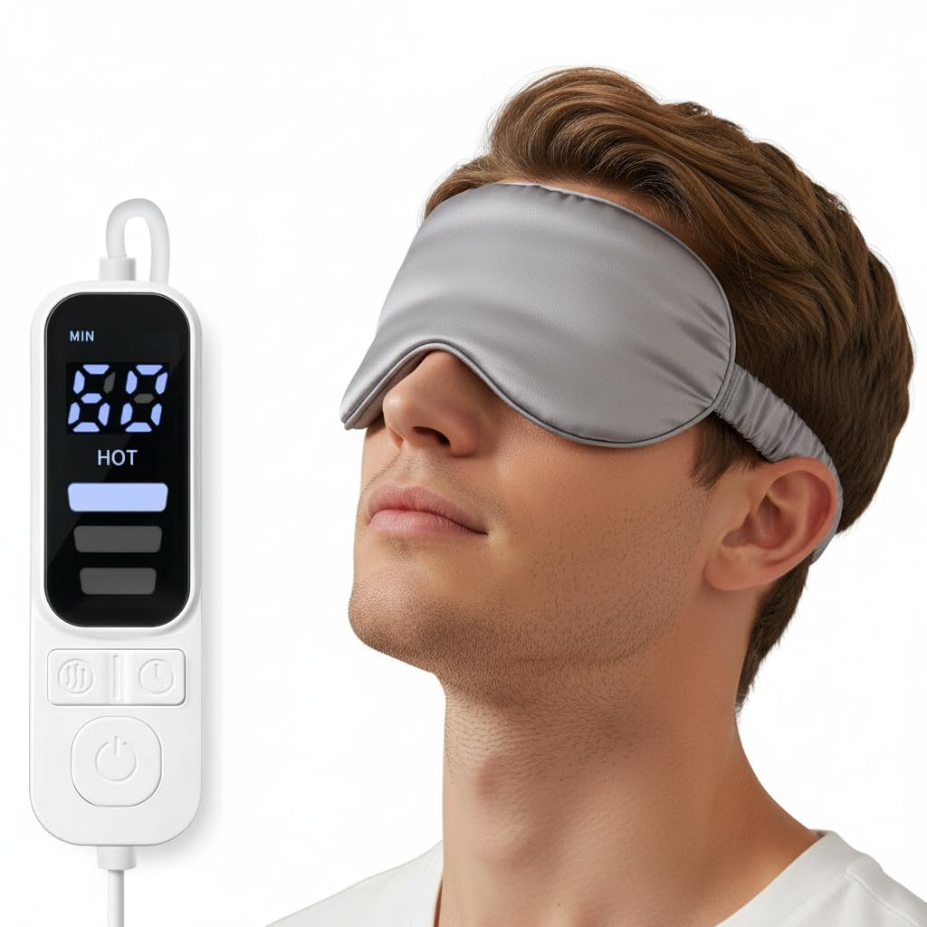 FlexTherm Silk-like Heated Eye Mask for Dry Eyes, MGD, Blepharitis, Stye, Grey – product photo (Masks)