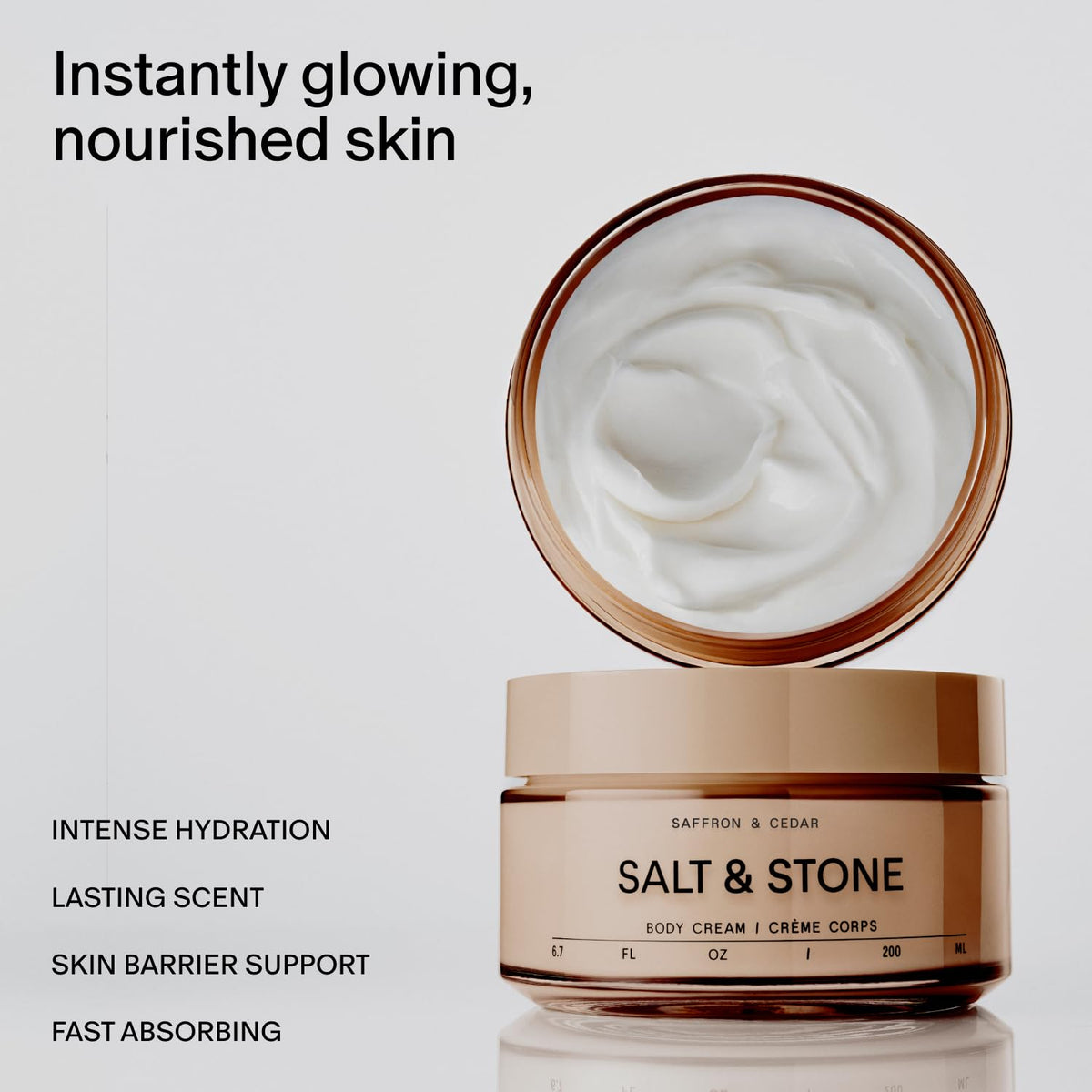 Salt Stone Body Cream for Dry Skin Women Men Saffron Cedar 6 - Salt & Stone Official Imagery - 3