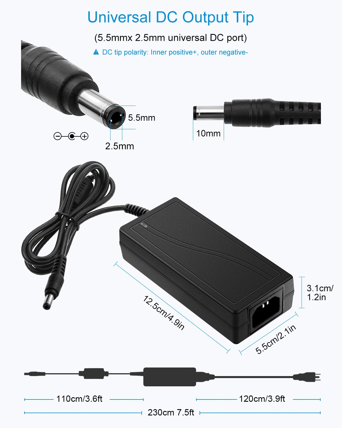 ALITOVE 24V 3A 72W AC to DC Adapter Power Supply Converter AC 100 - ALITOVE Official Product View 3
