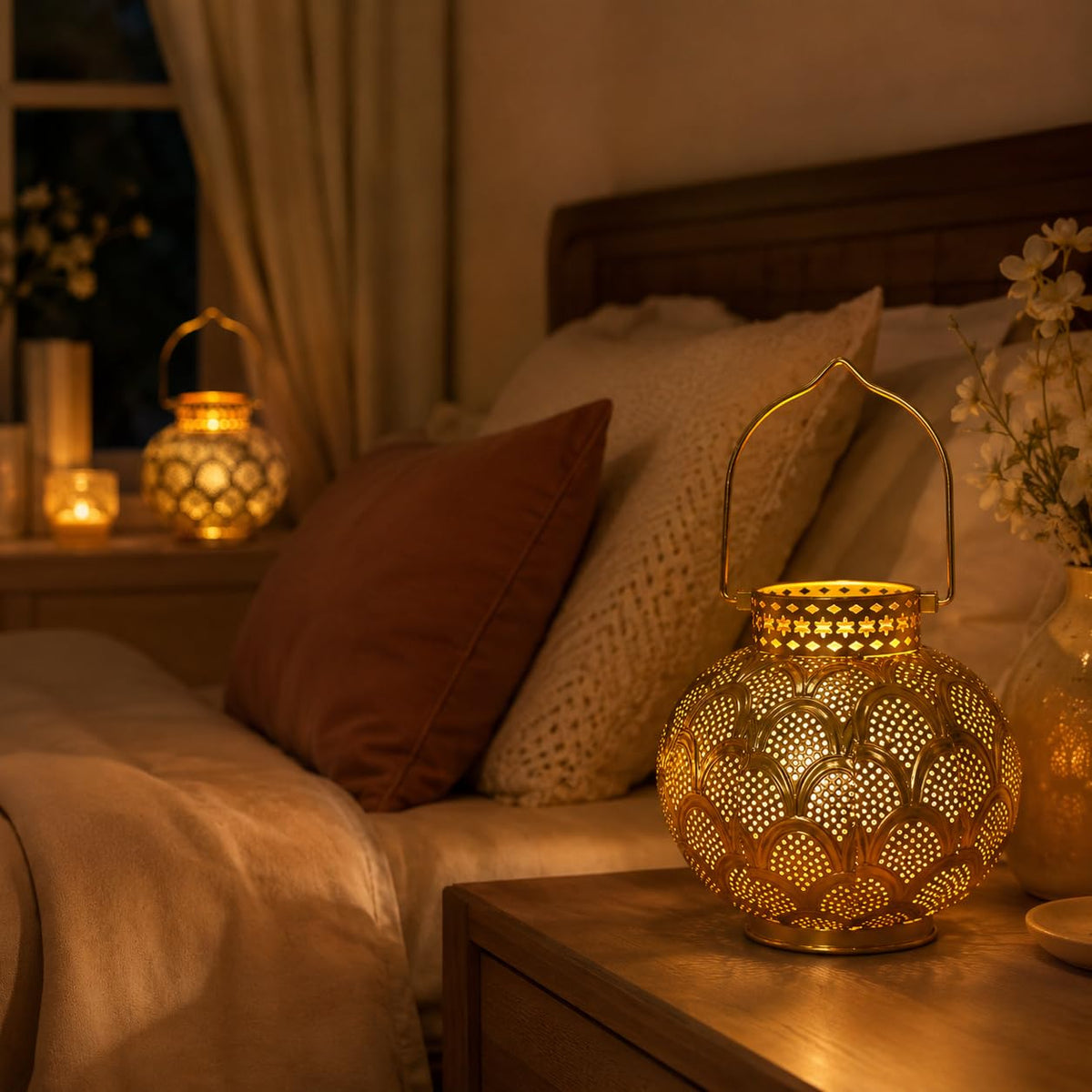 TRIROCKS Set of 2 Moroccan Style Metal Table Lamp 7 High - TRIROCKS Official Imagery - 6