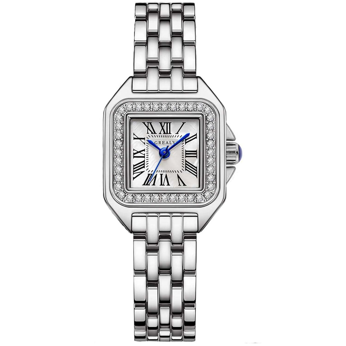 Women s Roman Dial Bangle Watch Stainless Steel Bracelet Set - Kchss Official Imagery - 3