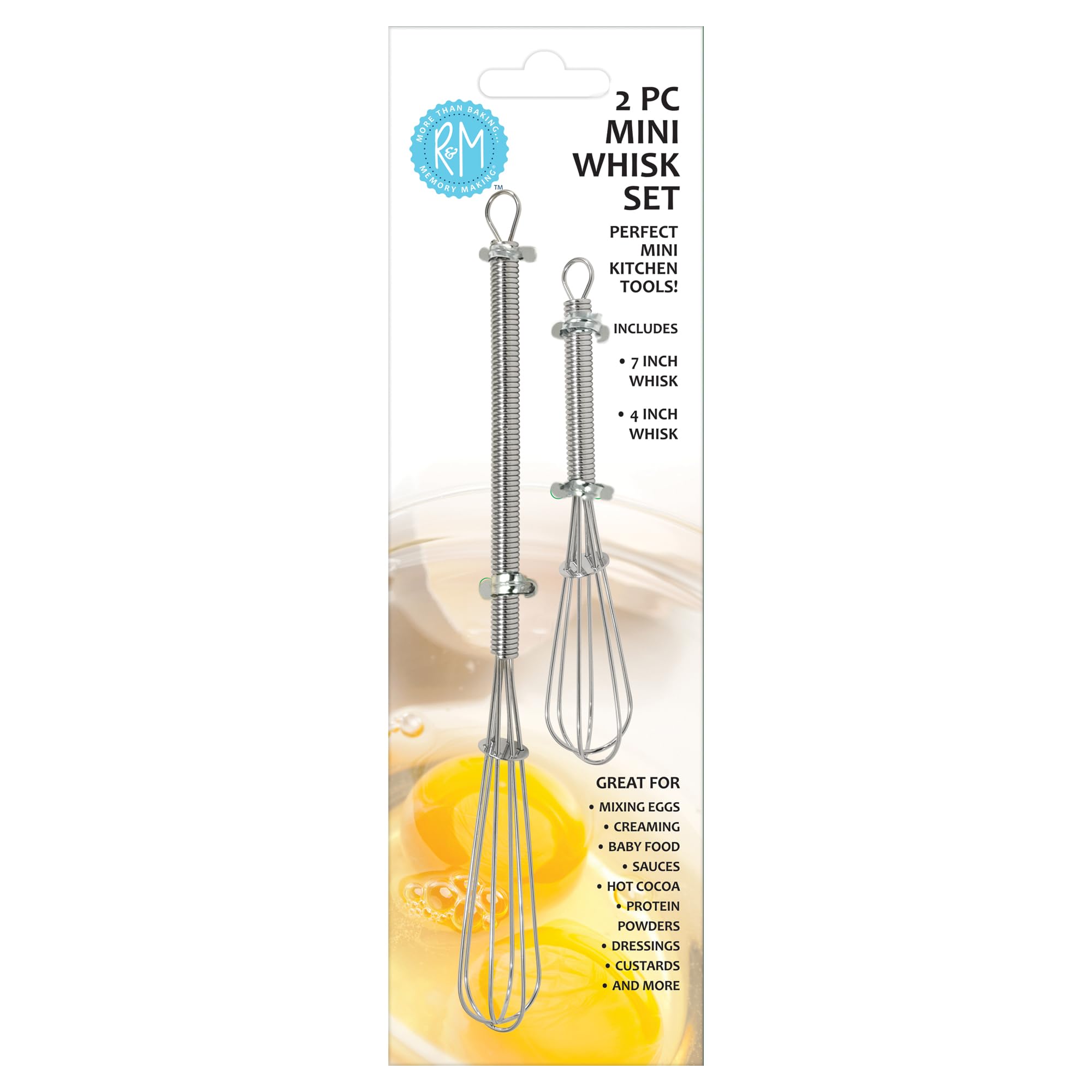 R&M Mini Whisk 2-Piece Set – Includes 7" and 4" Chrome Plated Whisks f - View 1
