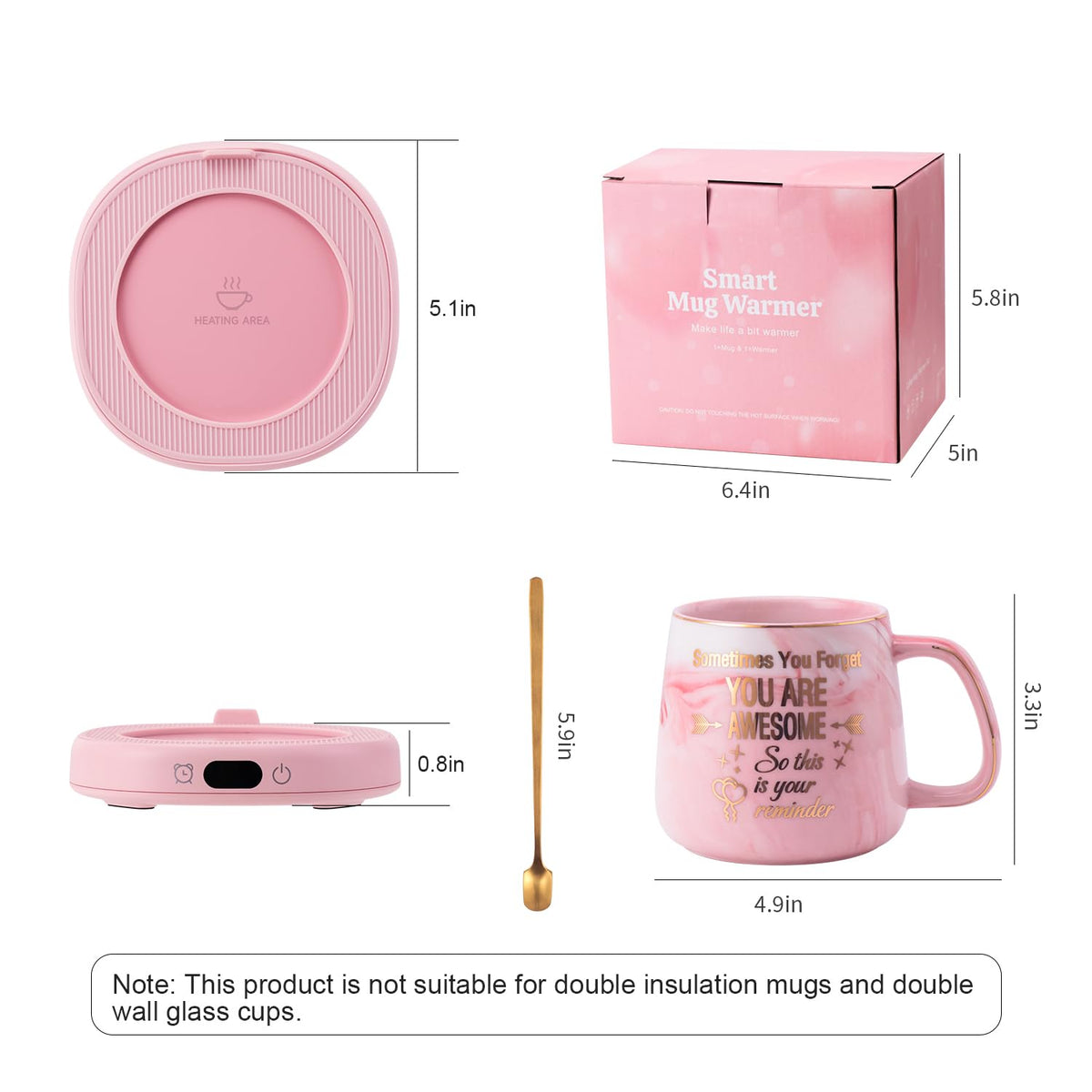 Coffee Mug Warmer You are Awesome Mug Set Electric Cup - LOUTYTUO Official Imagery - 4
