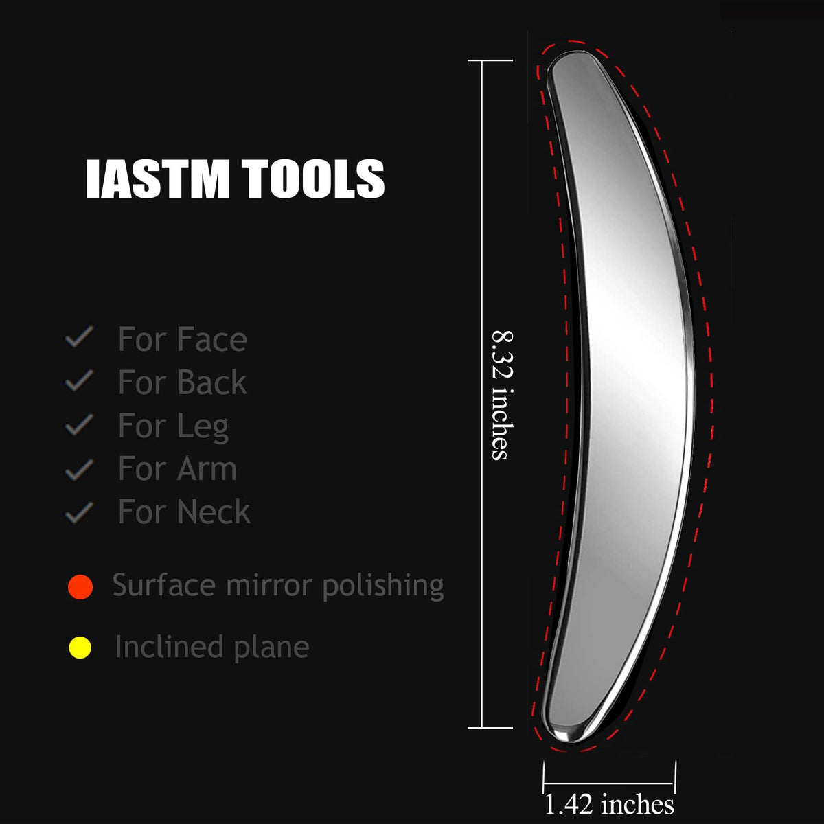 Non Magnetic 3 in 1 Stainless Steel 304 Muscle Scraper Tools - BYYDDIY Official Imagery - 7