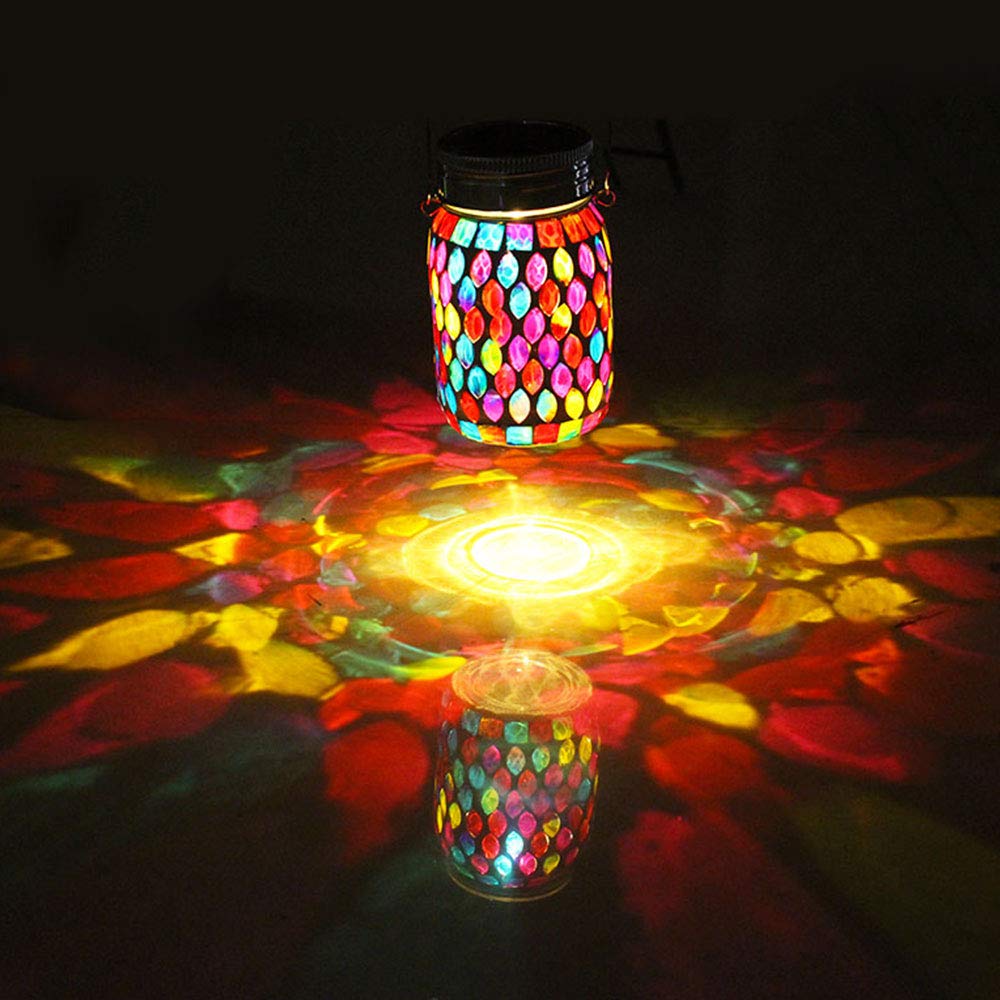 Mosaic Lights Outdoor Hanging Lanterns Rechargeable Mosaic - GUANFU Official Imagery - 3
