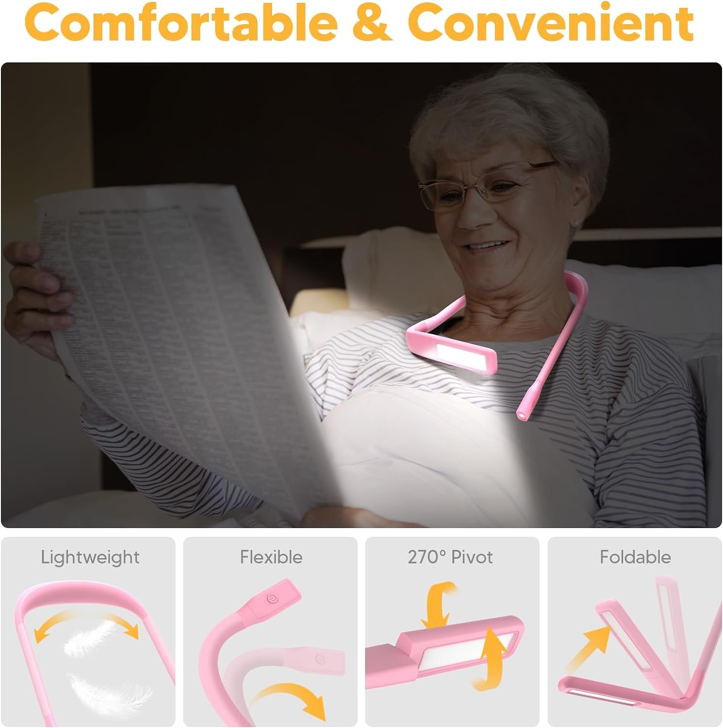 EastPin Neck Light, Stepless Dimming Reading Light for Book Lover Gift - View 6