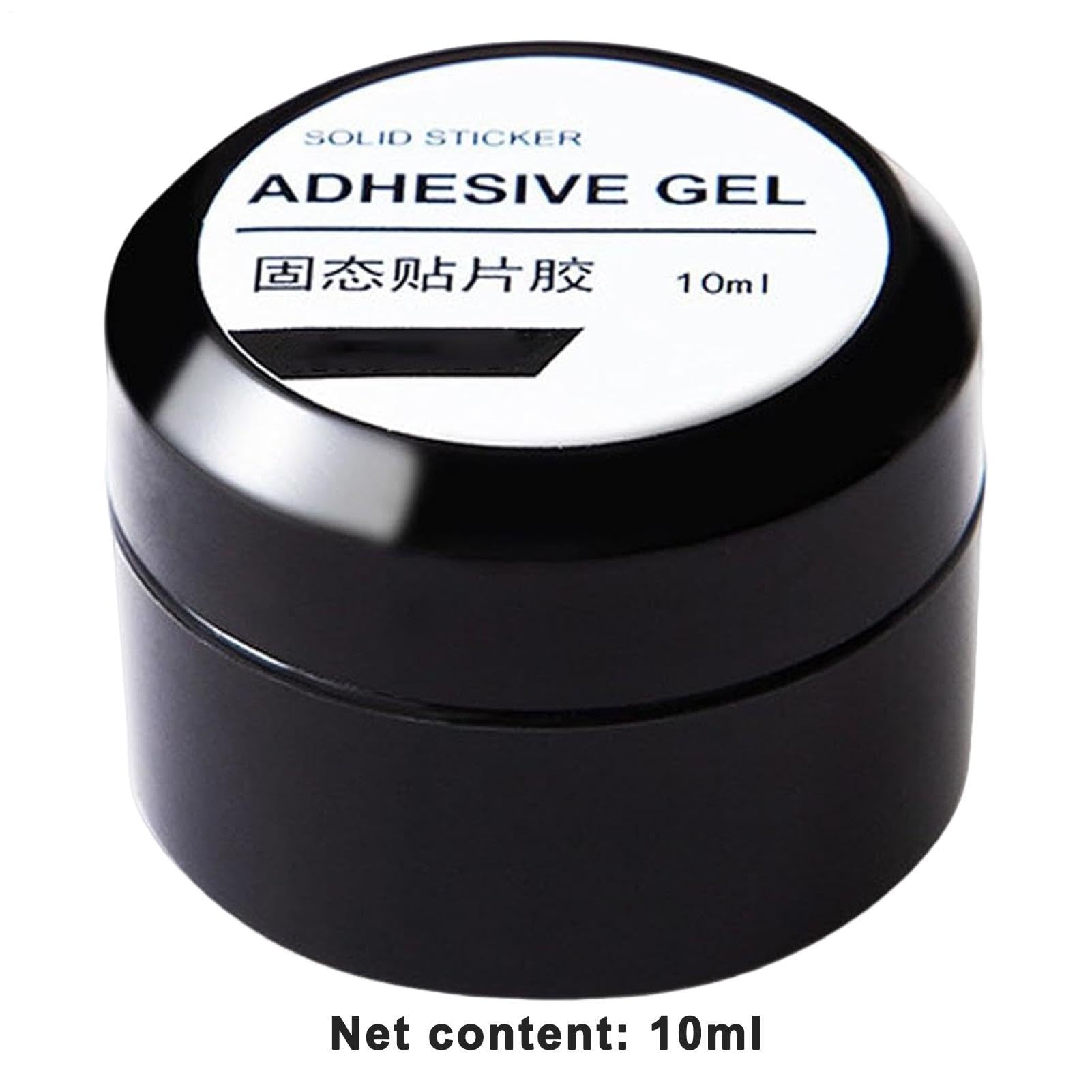 Guyuati Nail Adhesive Gel in 10ml bottle, strong hold bonding gel for press-on and faux nails, clear and easy to apply.