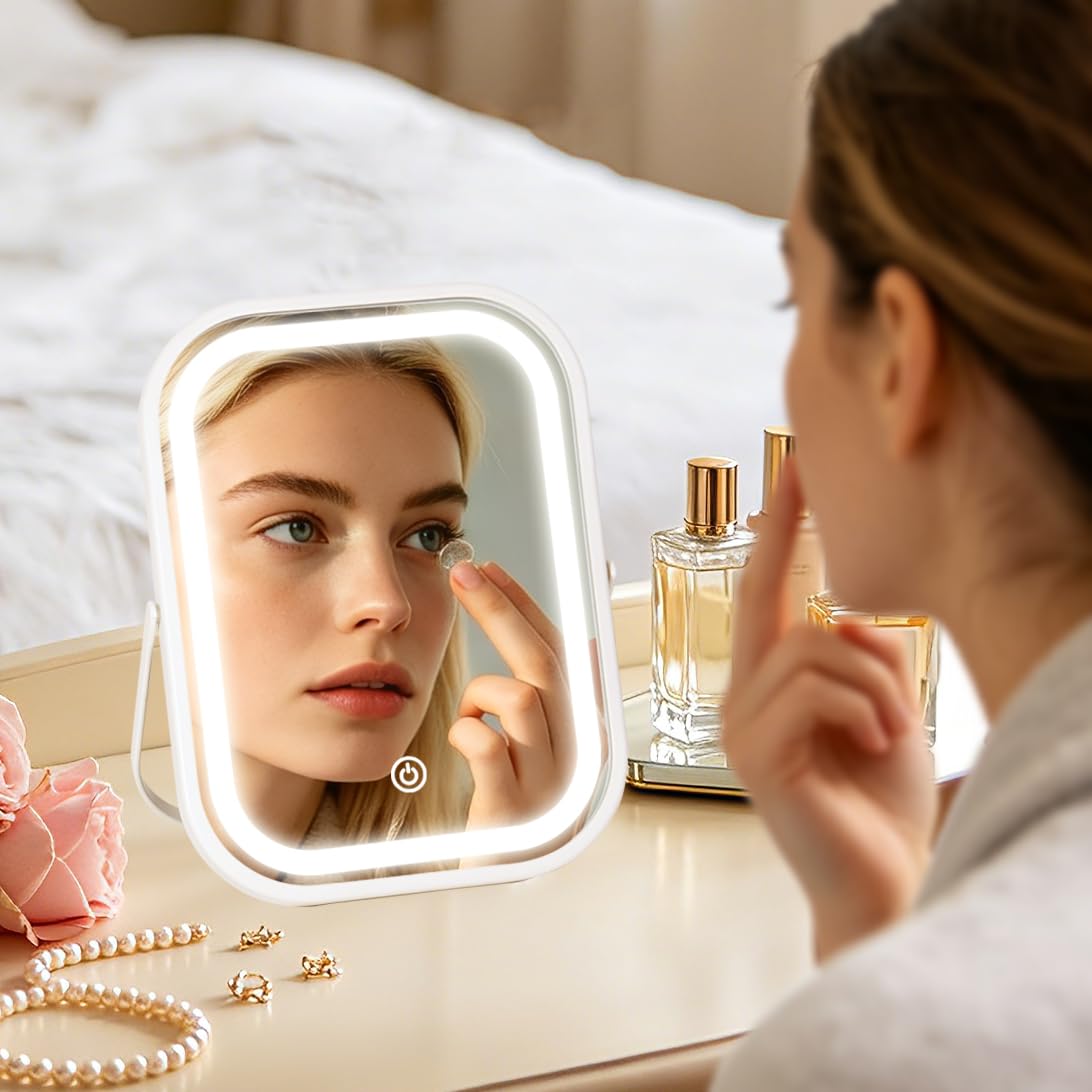 YEKKOPT Travel Makeup Mirror with Lights Portable Small - YEKKOPT Official Imagery - 5