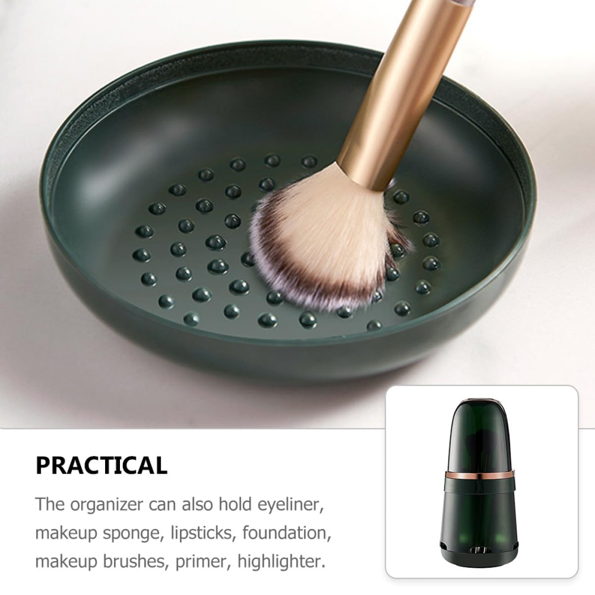 GOOHOCHY Makeup Brush Holder Organizer Ventilated Dustproof Design Portable round Cosmetic Brush Storage Cup for Vanity and Travel for Home Use