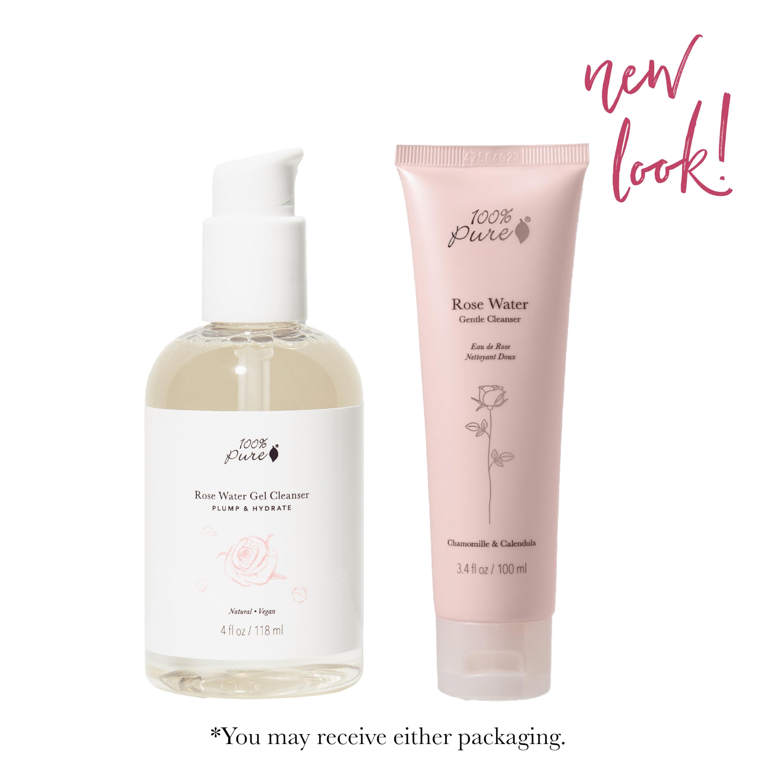 100% PURE Rose Water Gel Cleanser, 3.4 oz - 100% PURE