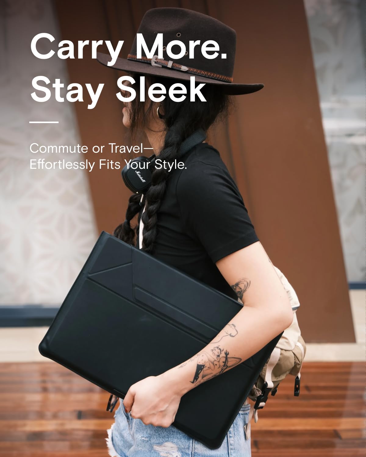 MOFT Laptop Carry Sleeve with Stand &Smart Storage for 14" Laptop for Work