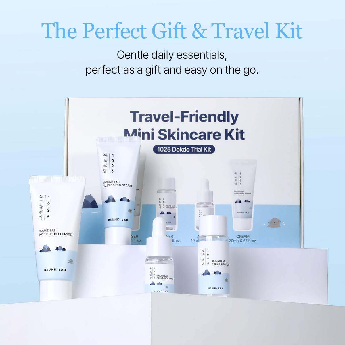 ROUND LAB 1025 Dokdo Hydrating Mini Kit 4-Step Skincare Set - ROUND LAB