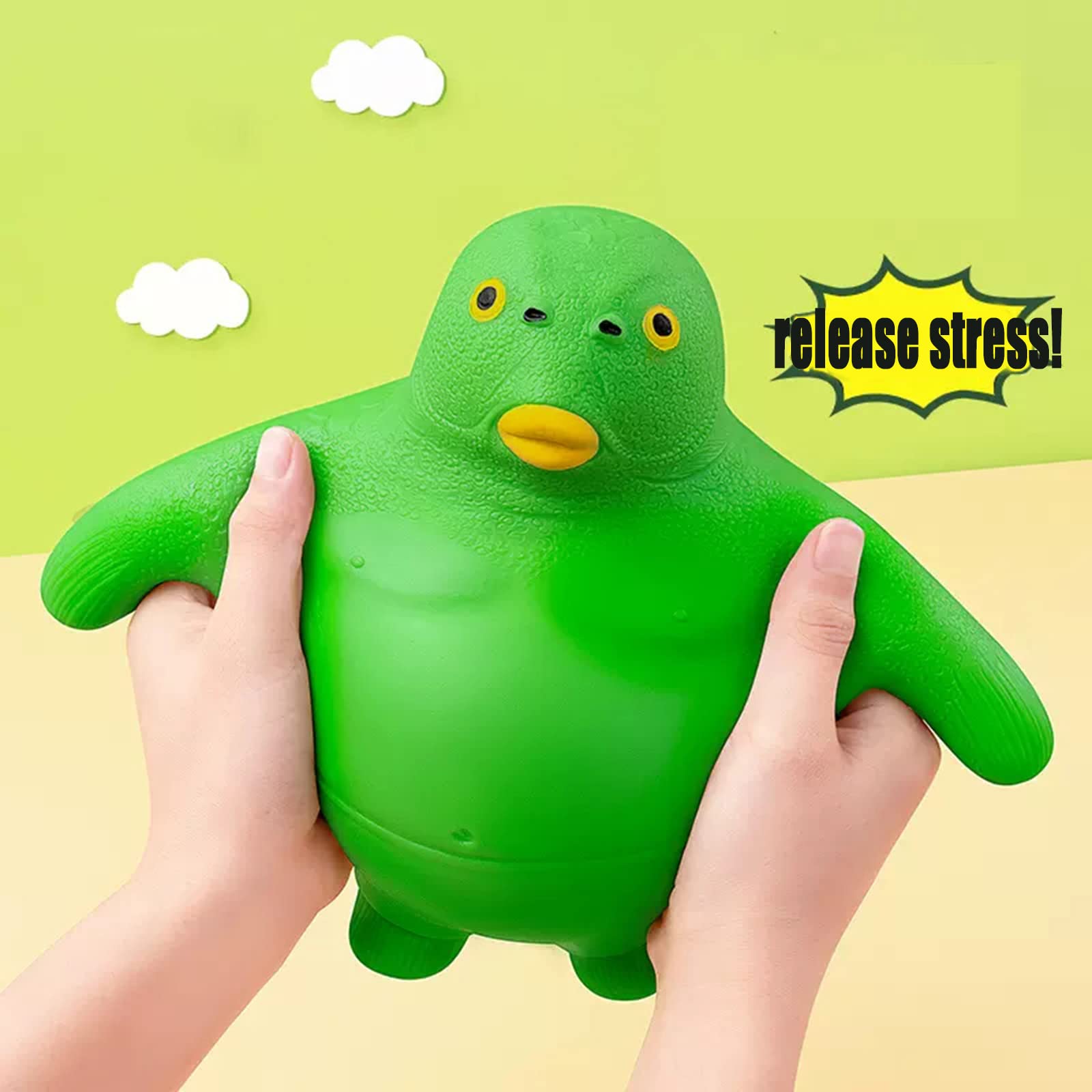 HIPIHOM Green Head Fish Toy, Decompress and Squeeze Stress Toy Figure - View 5