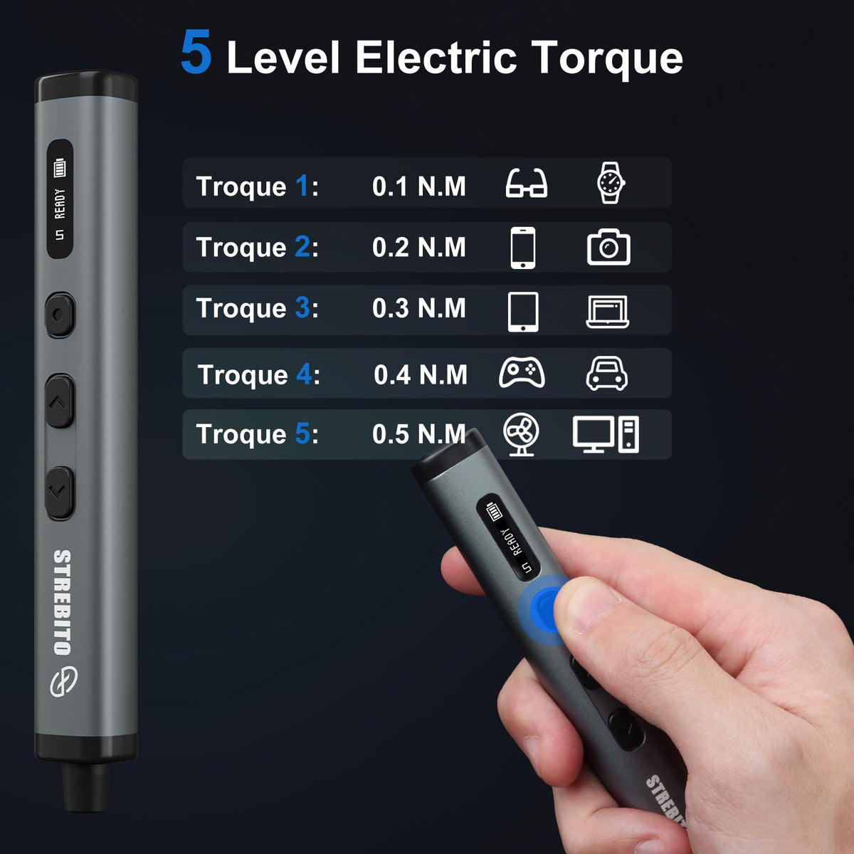 STREBITO 78 IN 1 Mini Electric Screwdriver Set Cordless - STREBITO Official Imagery - 5