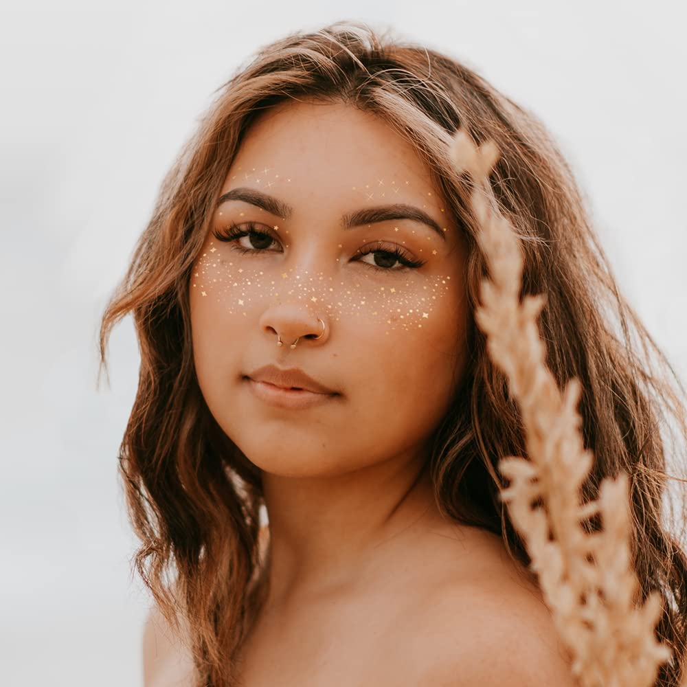 Flash Tattoos PIXIE DUST Gold Glitter Freckles Face Tats – 24 Premium - View 8
