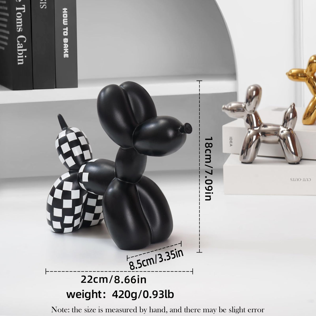 Black and White Checkered Racing Car Pattern Balloon Dog - Notakia Official Imagery - 4