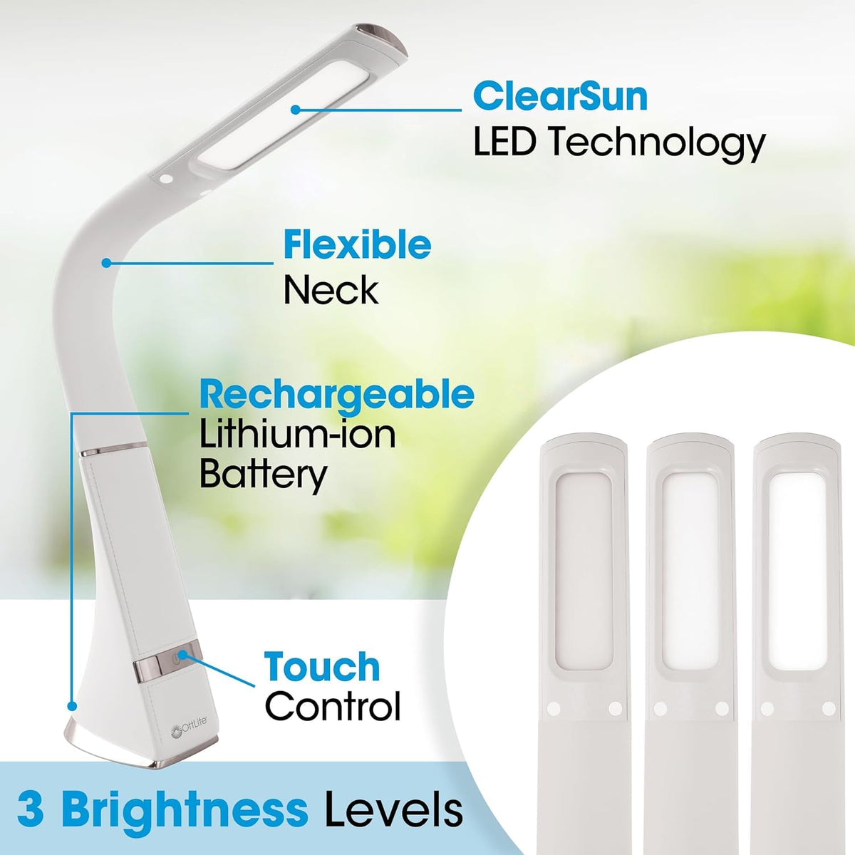 OttLite Recharge LED Travel Lamp Rechargeable White - OttLite Official Imagery - 3