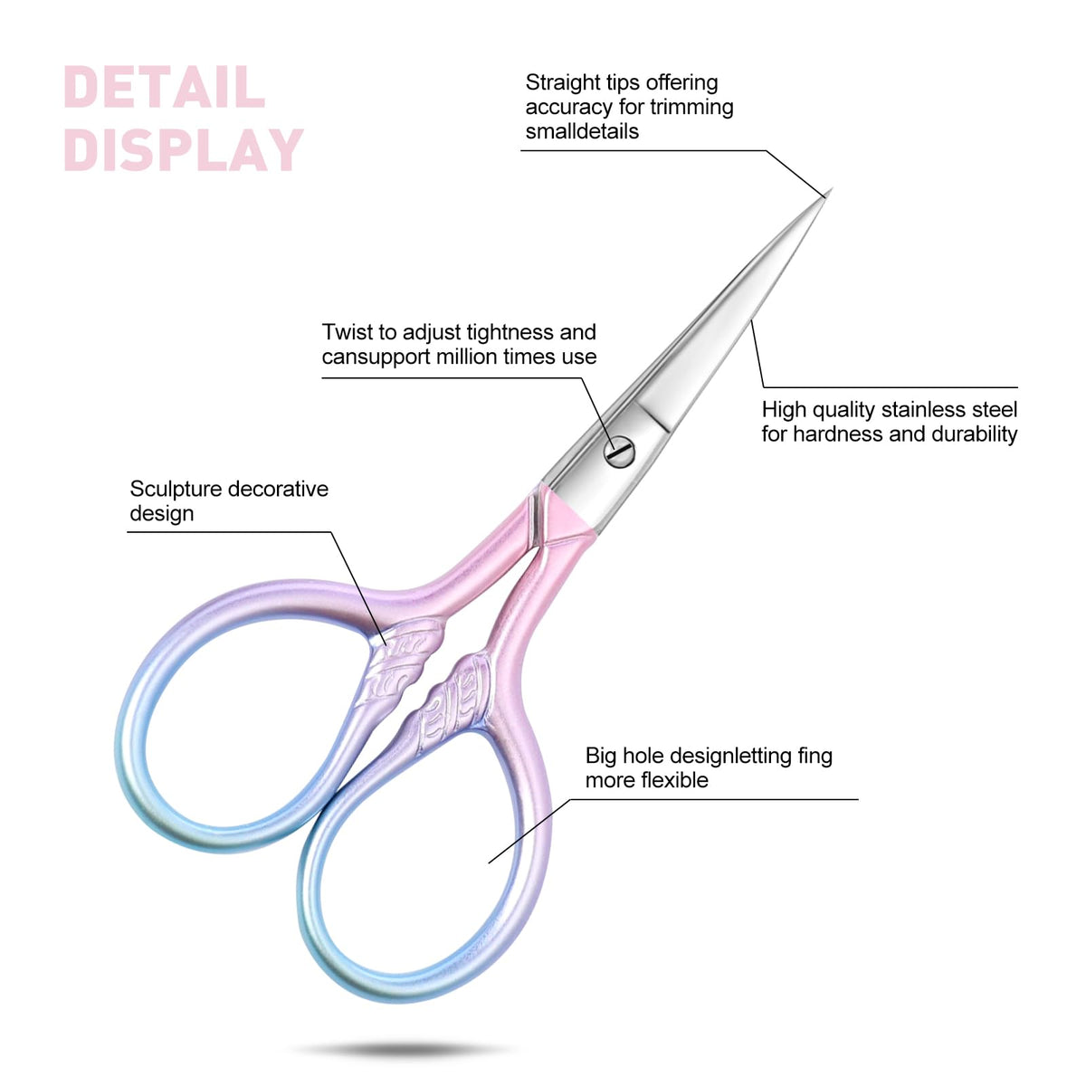 Stainless Steel Multipurpose Scissors Fine Straight Head - Lobodt Official Product Imagery - 6