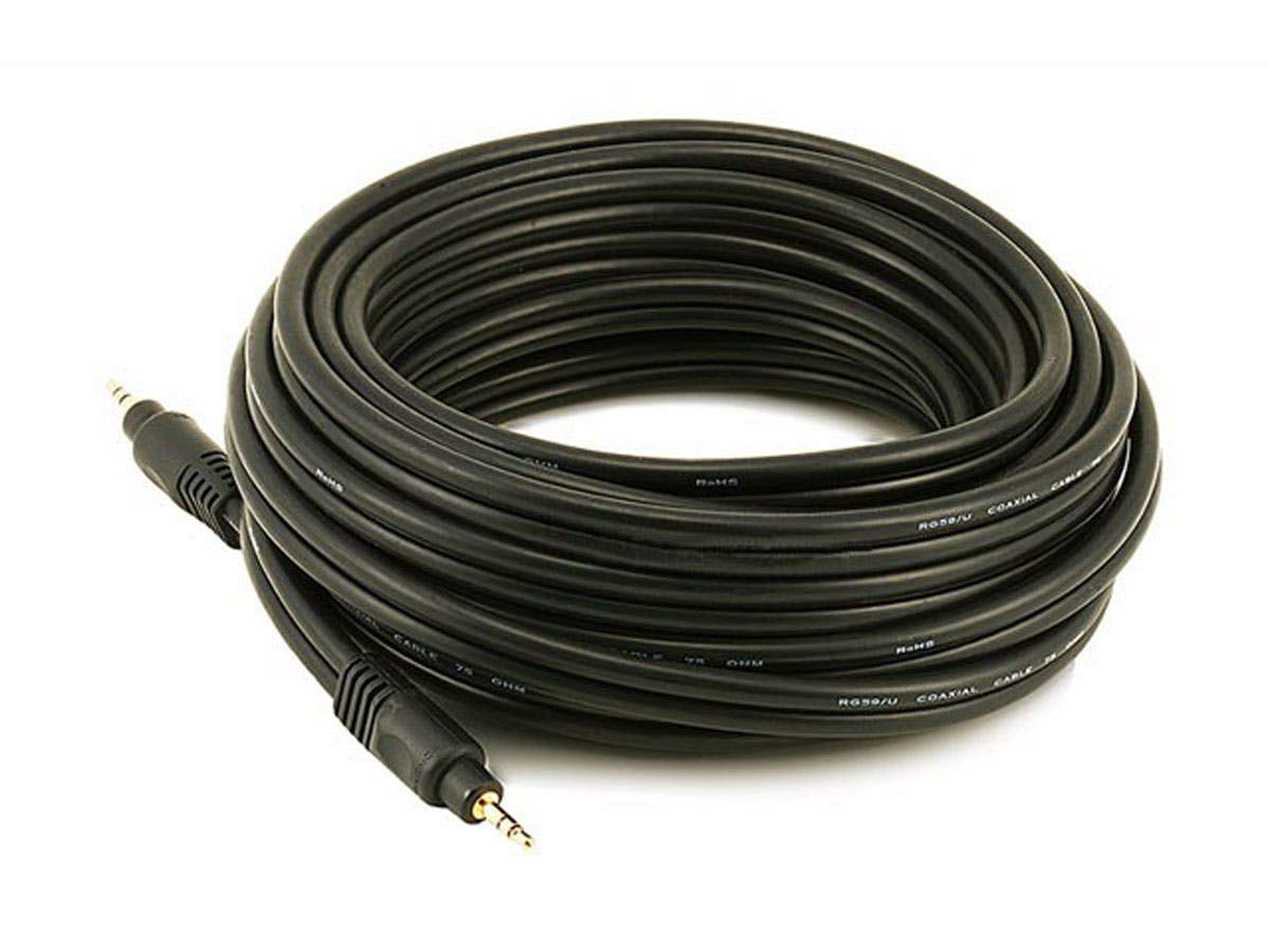 Monoprice Audio Cable - 6 Feet - Black | Premium 3.5mm Stereo Mal by Monoprice - Angle View 4