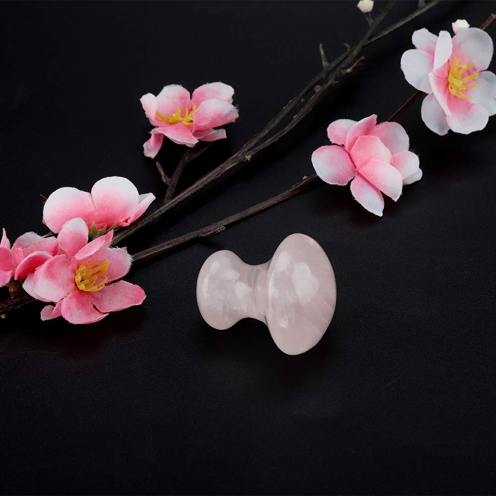 Massage Stone, Natural Pink Rose Quartz Crystal Massage Stone - Vikye
