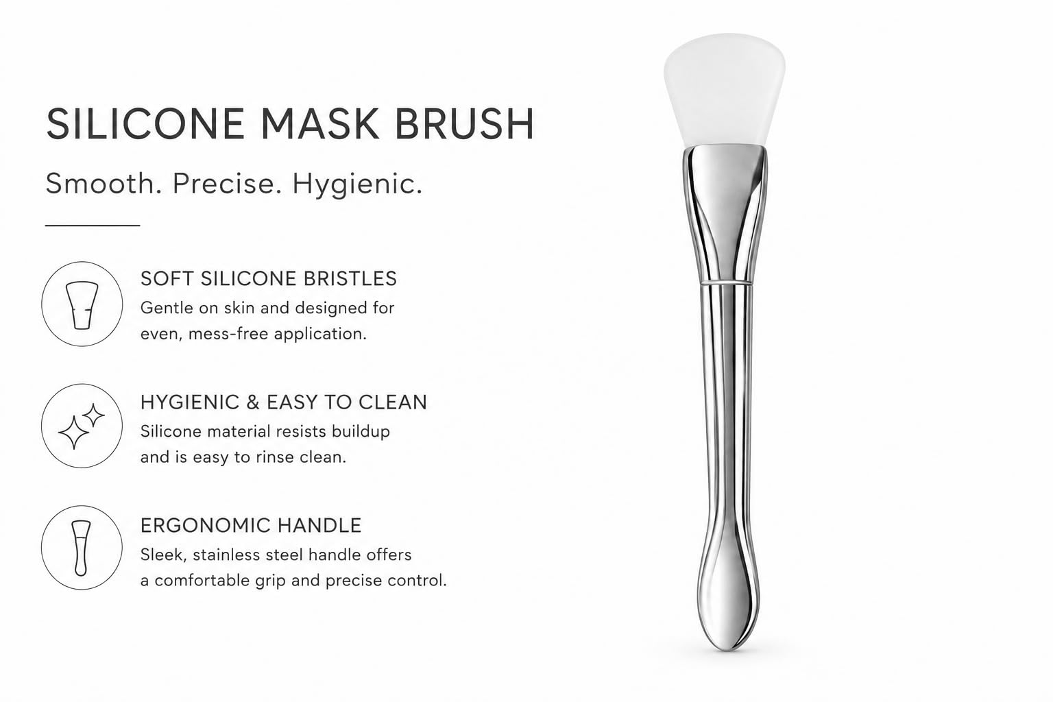 Stainless Steel Gua Sha &amp; Silicone Face Mask Brush Set, - SEZER