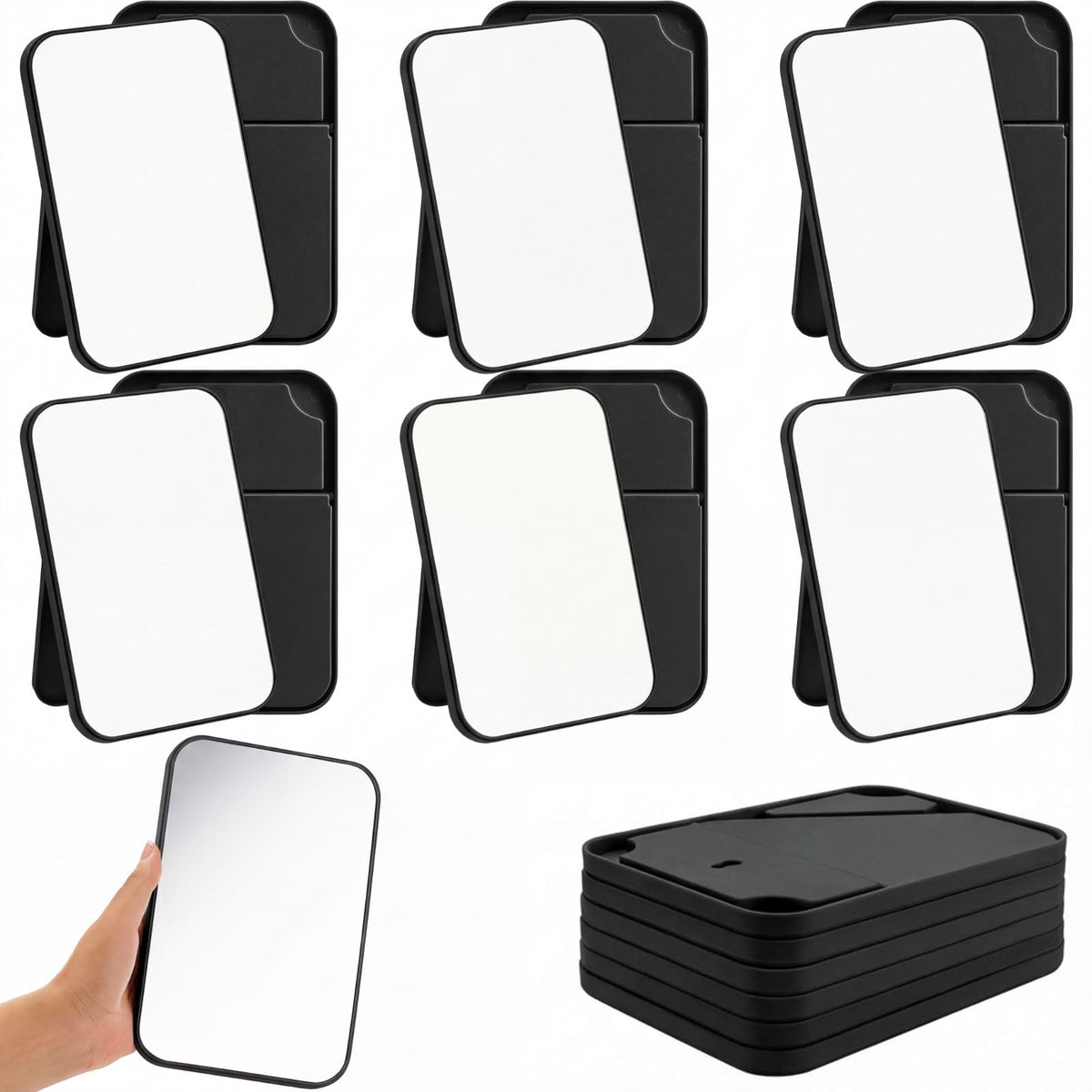 12 Pack 8x5 In Christmas Makeup Mirror with Stand and Hole - Cinnvoice Official Imagery - 8