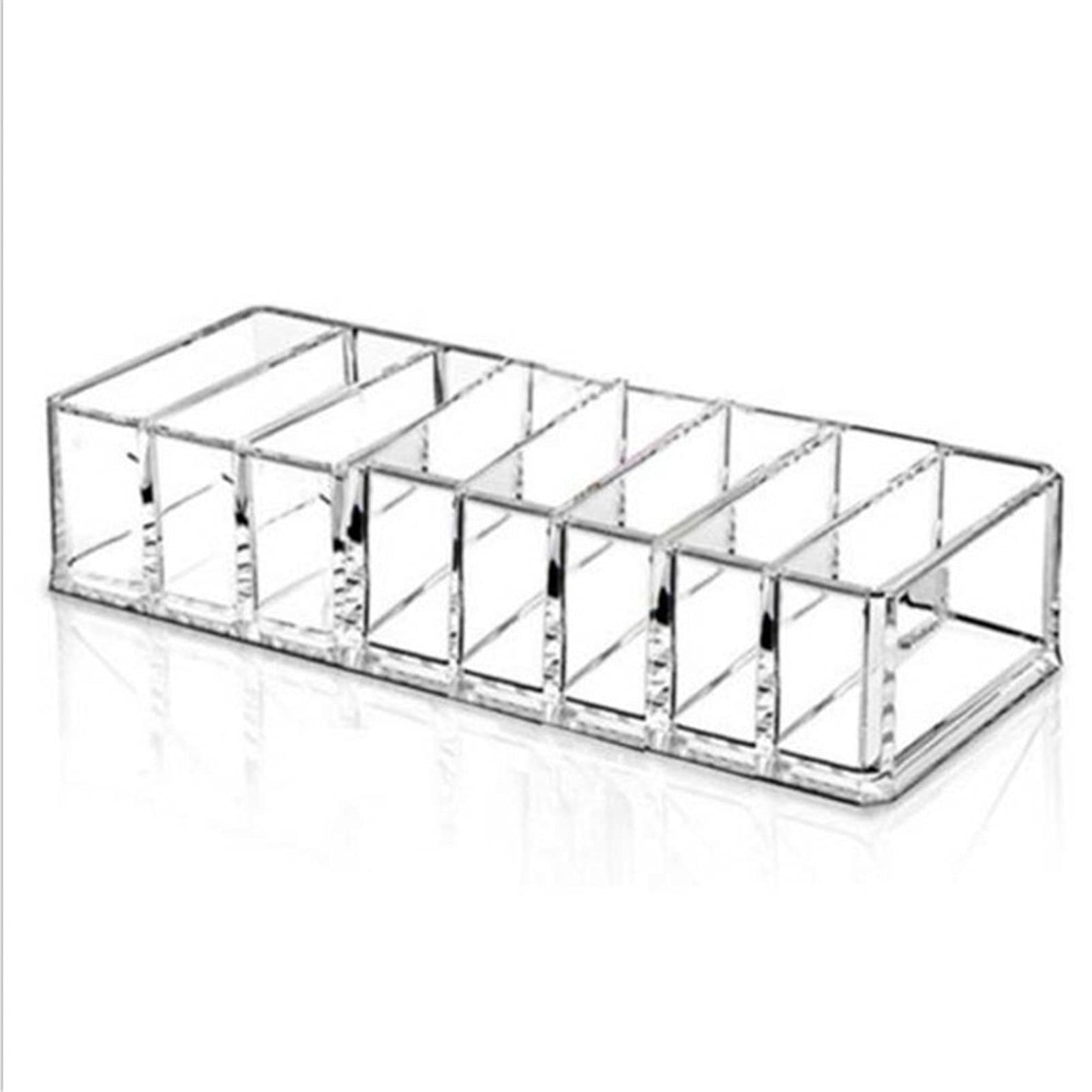 RIZGHWOY Transparent Cosmetic Organizer Rack Toiletry Shelf Holder Plastic Washable for Makeup Storage in Home and Store with 6 Compartments