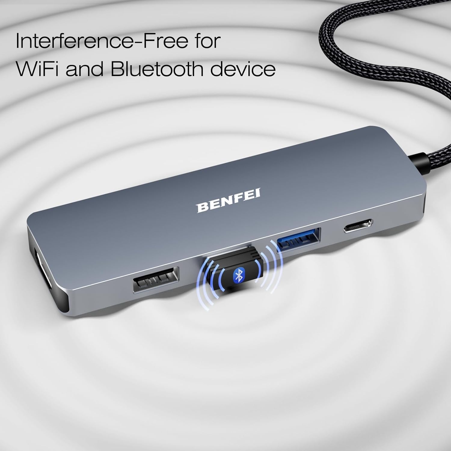 BENFEI 5-in-1 USB-C Hub, 4K HDMI, 100W PD, 3 USB-A
