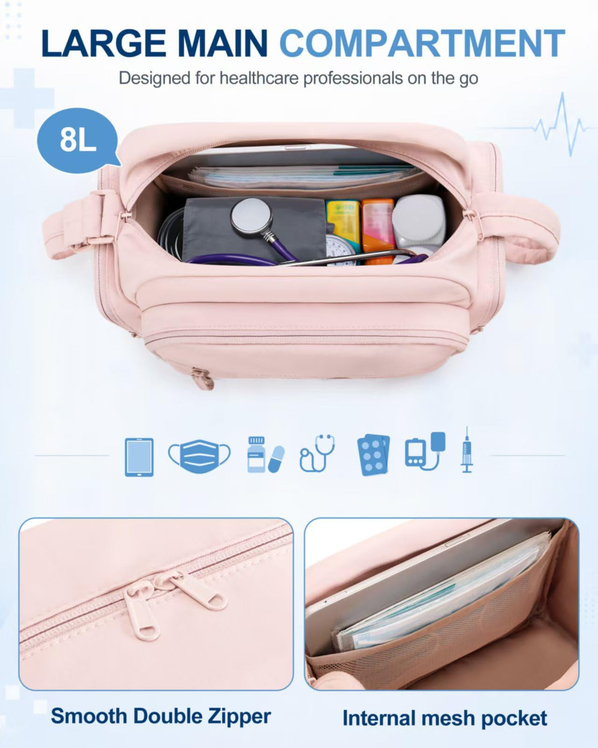 Trunab Mini Home Health Nurse Bag Organizer Multi Pockets - Trunab Official Imagery - 4