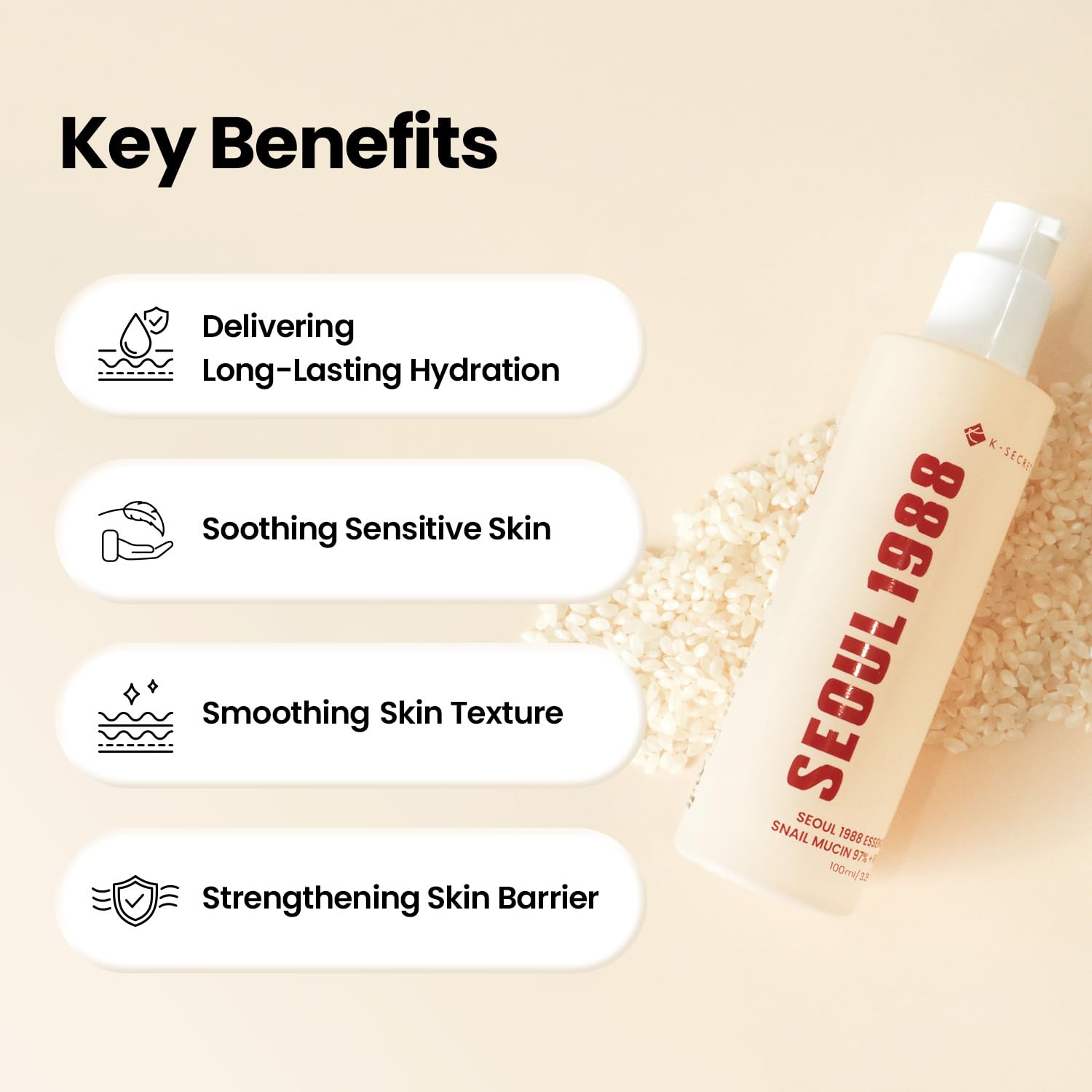 K-SECRET SEOUL1988 Snail Mucin 97% Essence, 3.38 fl oz - K-SECRET Official Product View 4