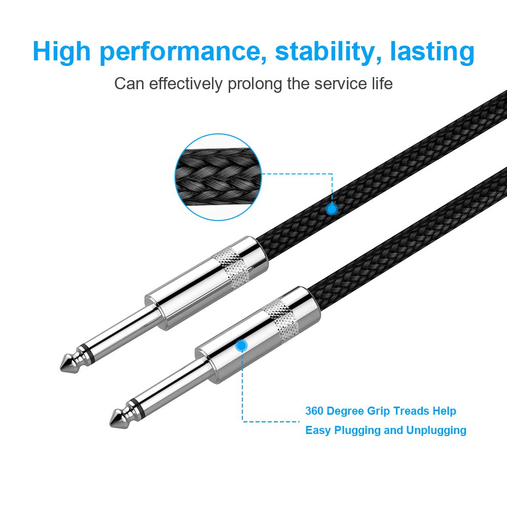 New Bee Guitar Cable 10 ft Electric Instrument Cable Bass AMP Cor by New Bee - Angle View 6