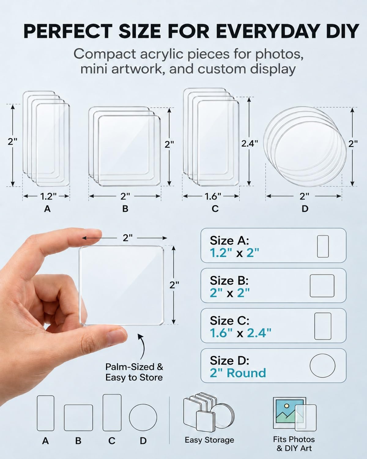 Clear Acrylic DIY Fridge Magnet Set with Adhesive Backing - XWACQFR Official Imagery - 3
